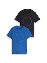 Ausgewählt, Basic T-Shirt im 2er-Pack von Tom Tailor, blau