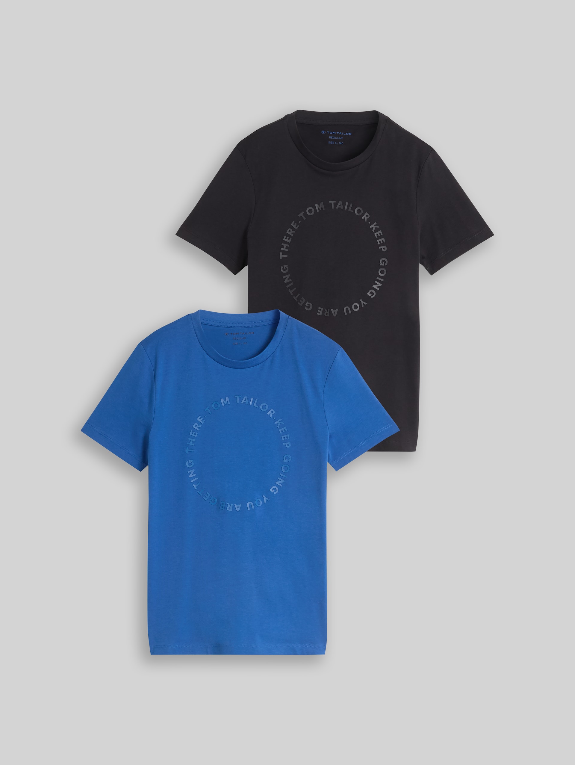 Basic T-Shirt im 2er-Pack - soft sapphire blue - Vorder-Produkt-Ansicht