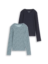 Ausgewählt, Ripp Langarmshirt im 2er-Pack von Tom Tailor, blau