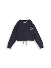 Ausgewählt, Cropped Sweatshirt mit Print von Tom Tailor, blau