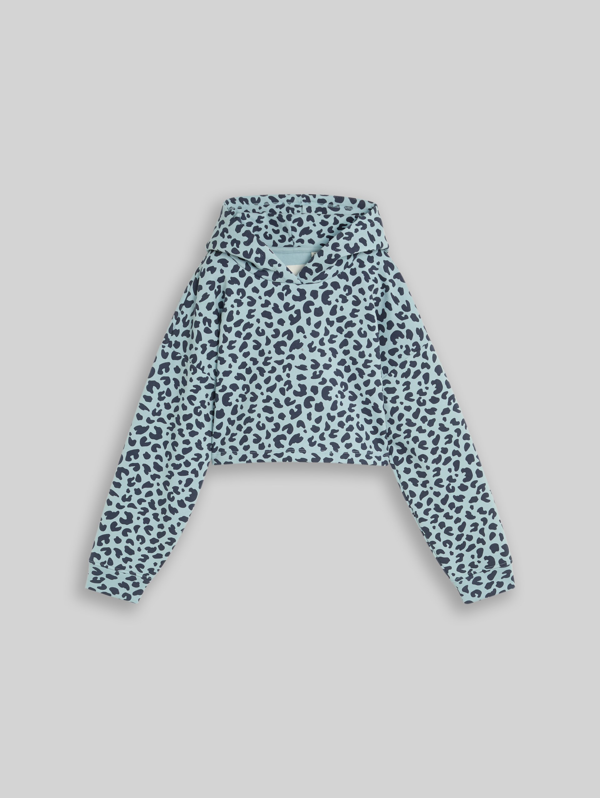 Cropped Hoodie Sweatshirt - green big leo design - Vorder-Produkt-Ansicht
