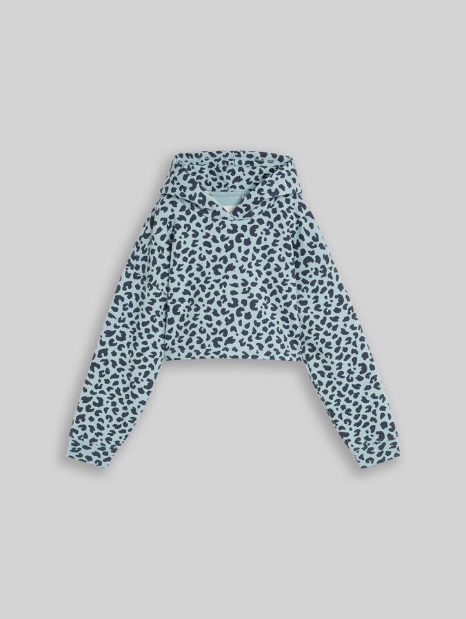 Cropped Hoodie Sweatshirt von Teen Girls, green big leo design