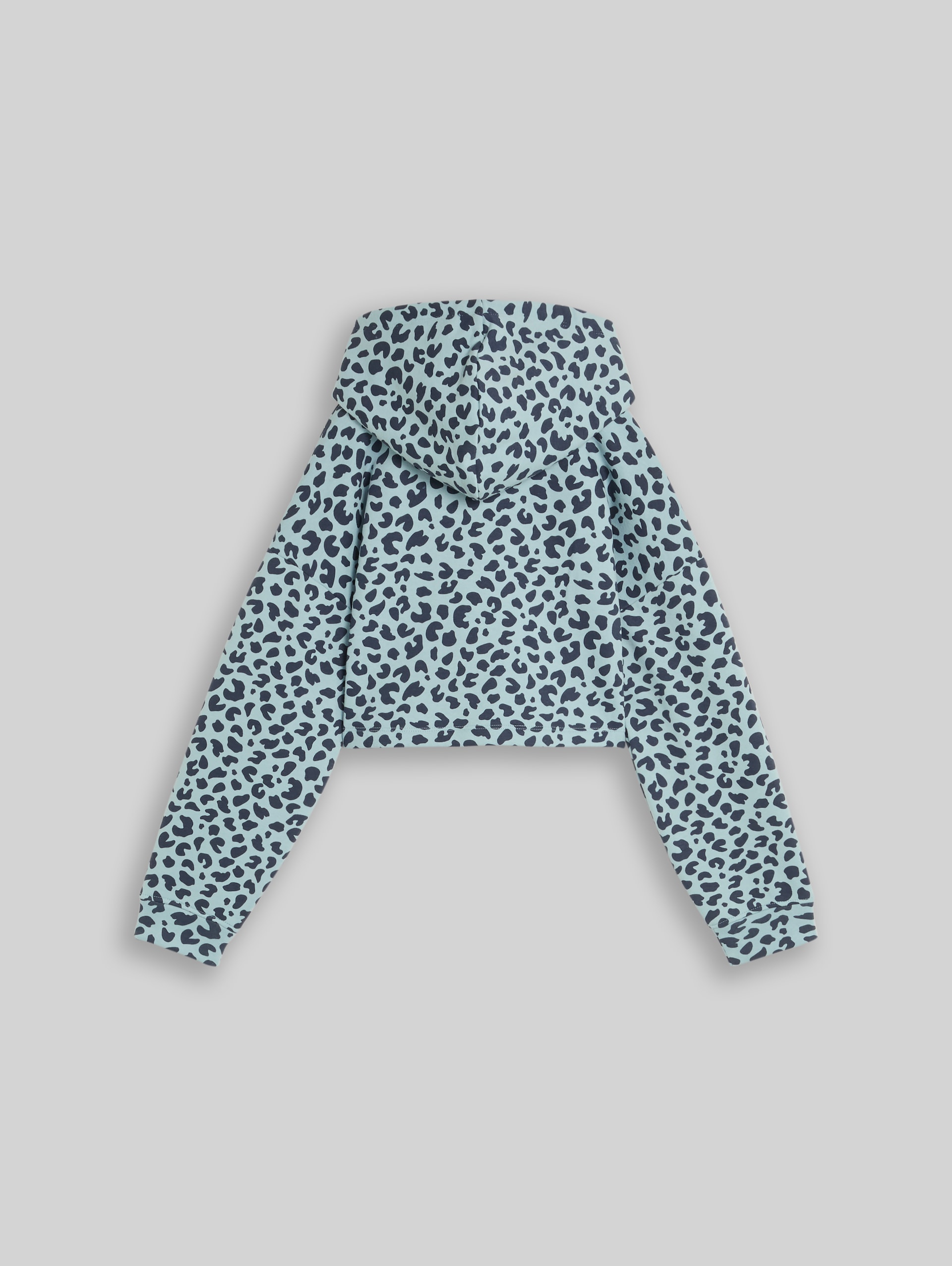 Cropped Hoodie Sweatshirt - green big leo design