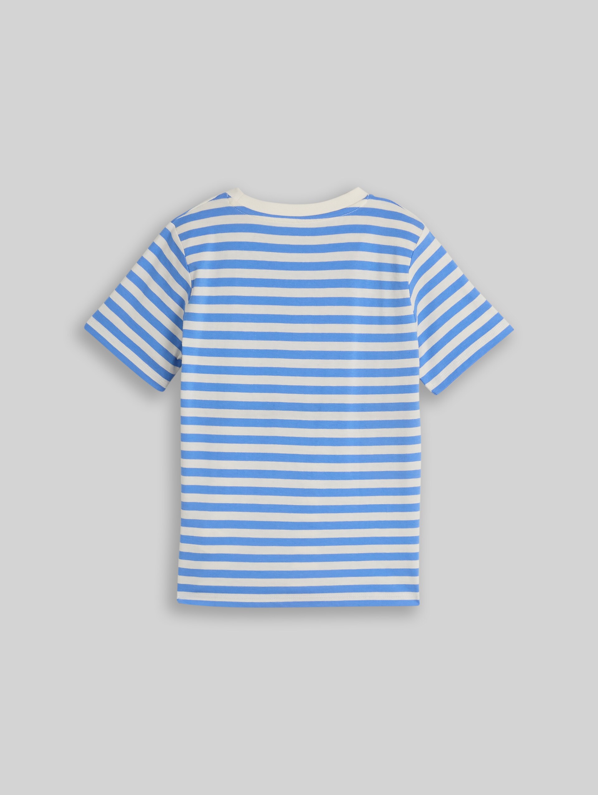 Striped T-shirt - mid blue off white stripe