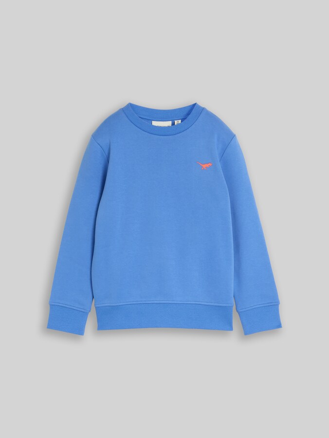 Basic Sweatshirt mit Print von Mini Boys, soft mid blue