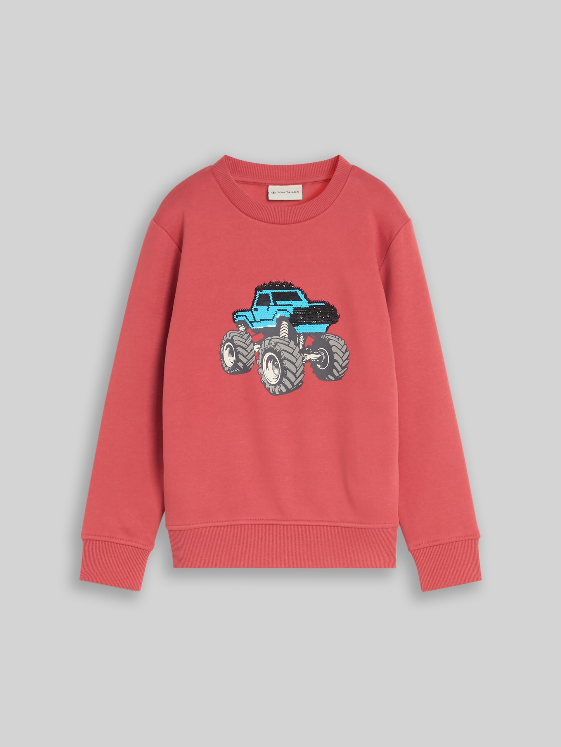 Sweatshirt with reversible sequins - Berry Red - Front product view