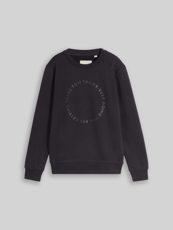 Basic sweatshirt met print door Teen Boys, coal grey