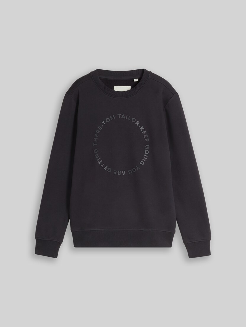 Basic Sweatshirt mit Print von Teen Boys, coal grey