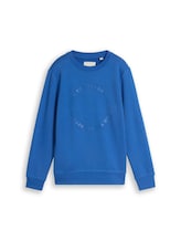 Niet geselecteerd, Basic sweatshirt met print door Tom Tailor, blauw