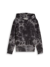 Selected, Hoodie sweatshirt with batik pattern by Tom Tailor, black