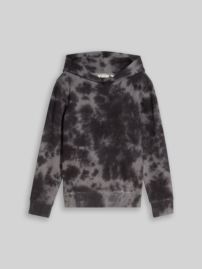 Sweat à capuche avec motif batik par Teen Boys, dark grey tie dye