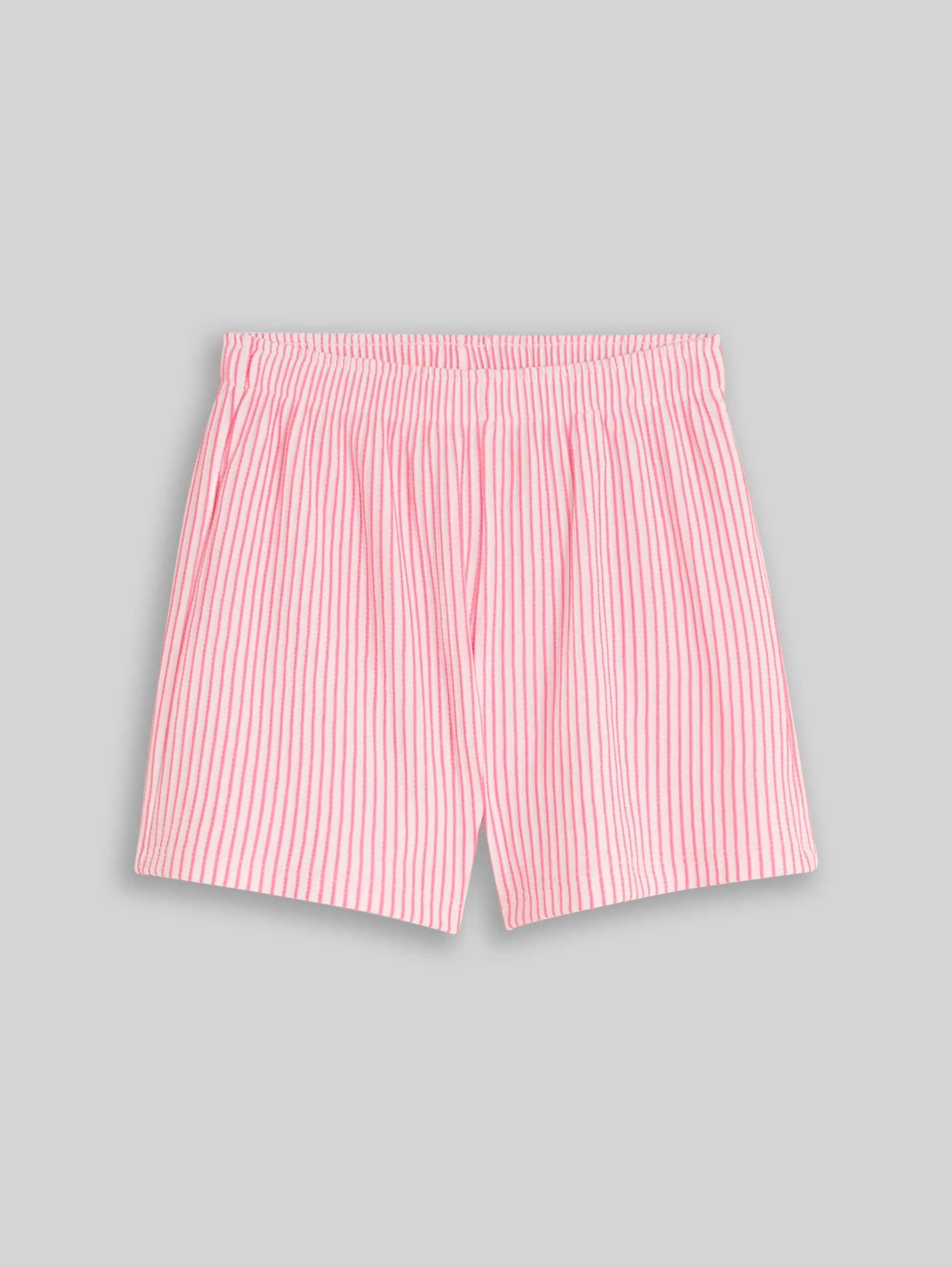 Shorts mit Streifenmuster - vertical pink white stripe - Vorder-Produkt-Ansicht