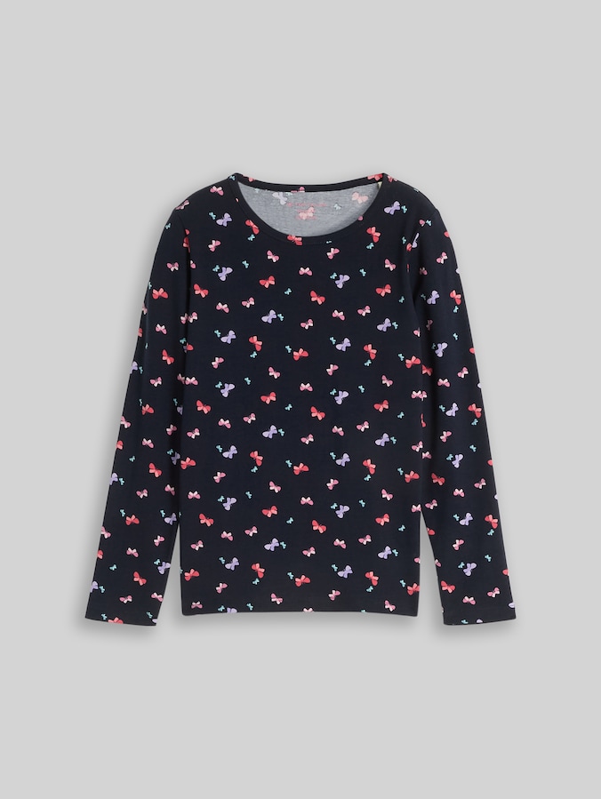 Langarmshirt mit Muster von Mini Girls, multicolor butterfly design