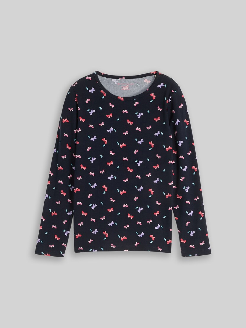 Langarmshirt mit Muster von Mini Girls, multicolor butterfly design