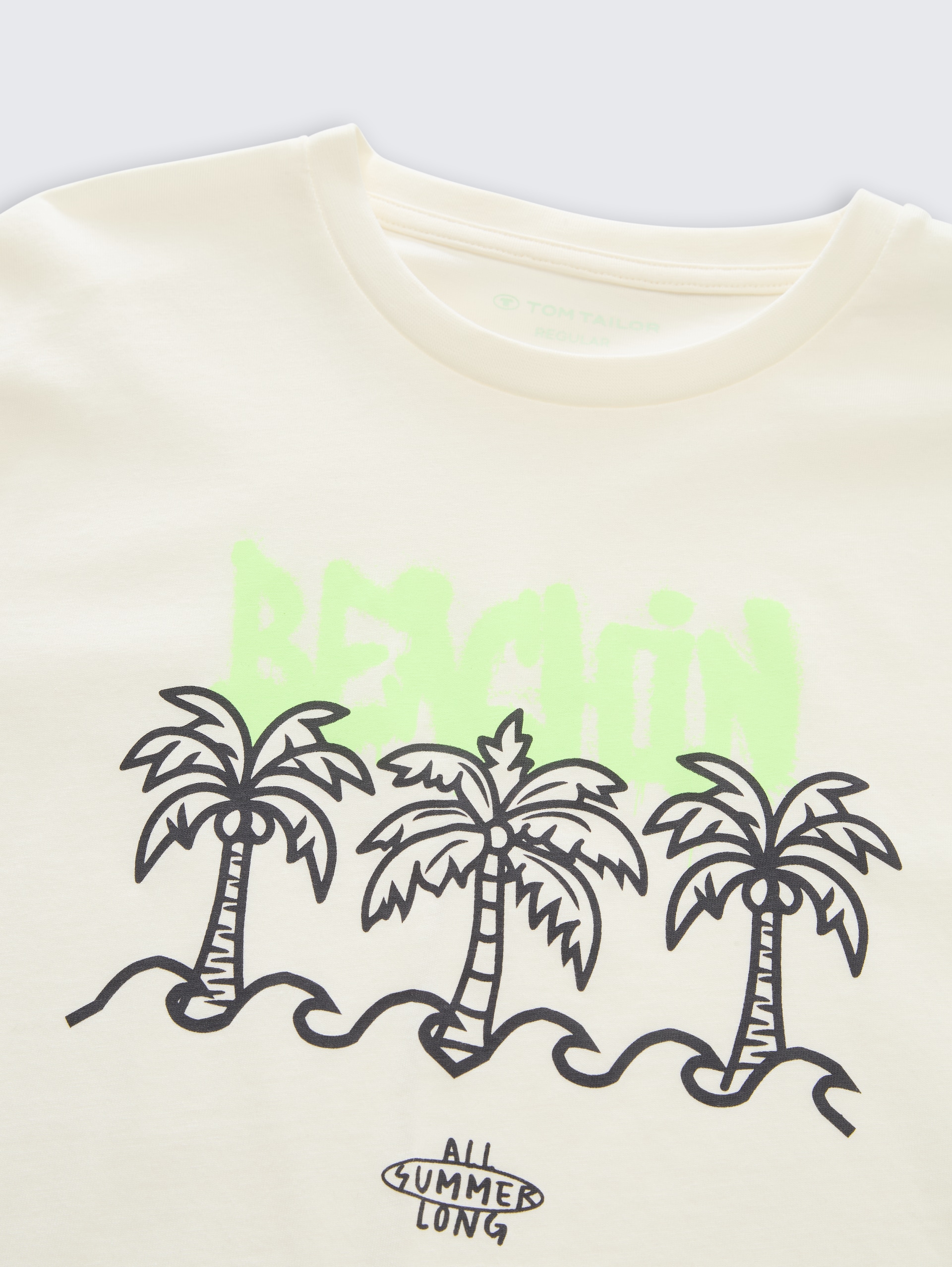 T-shirt met print - Wool White - Detailaanzicht model
