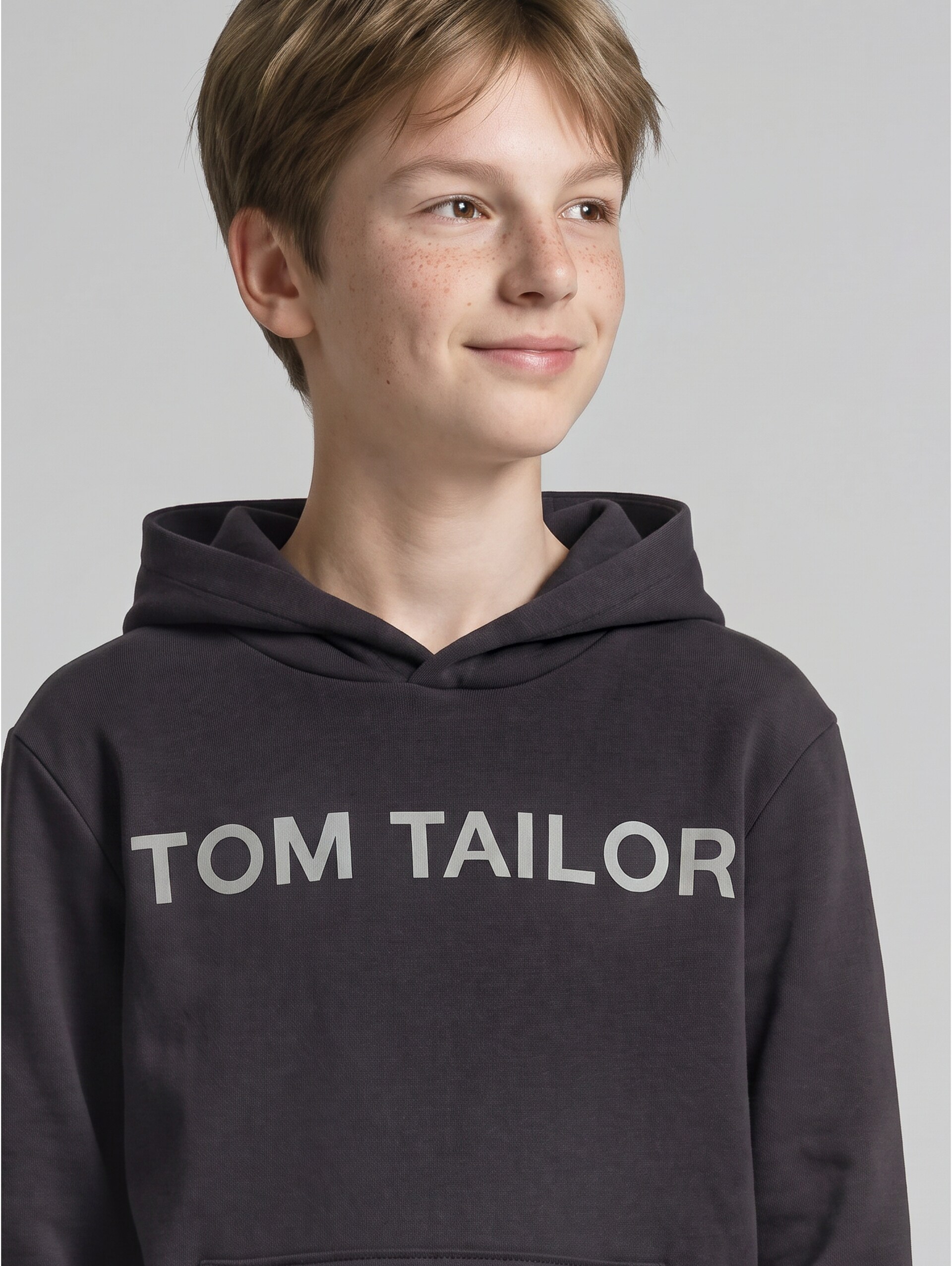 Hoodie met logo-opdruk - coal grey