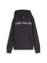 Geselecteerd, Hoodie-sweatshirt met logoprint door Tom Tailor, grauw