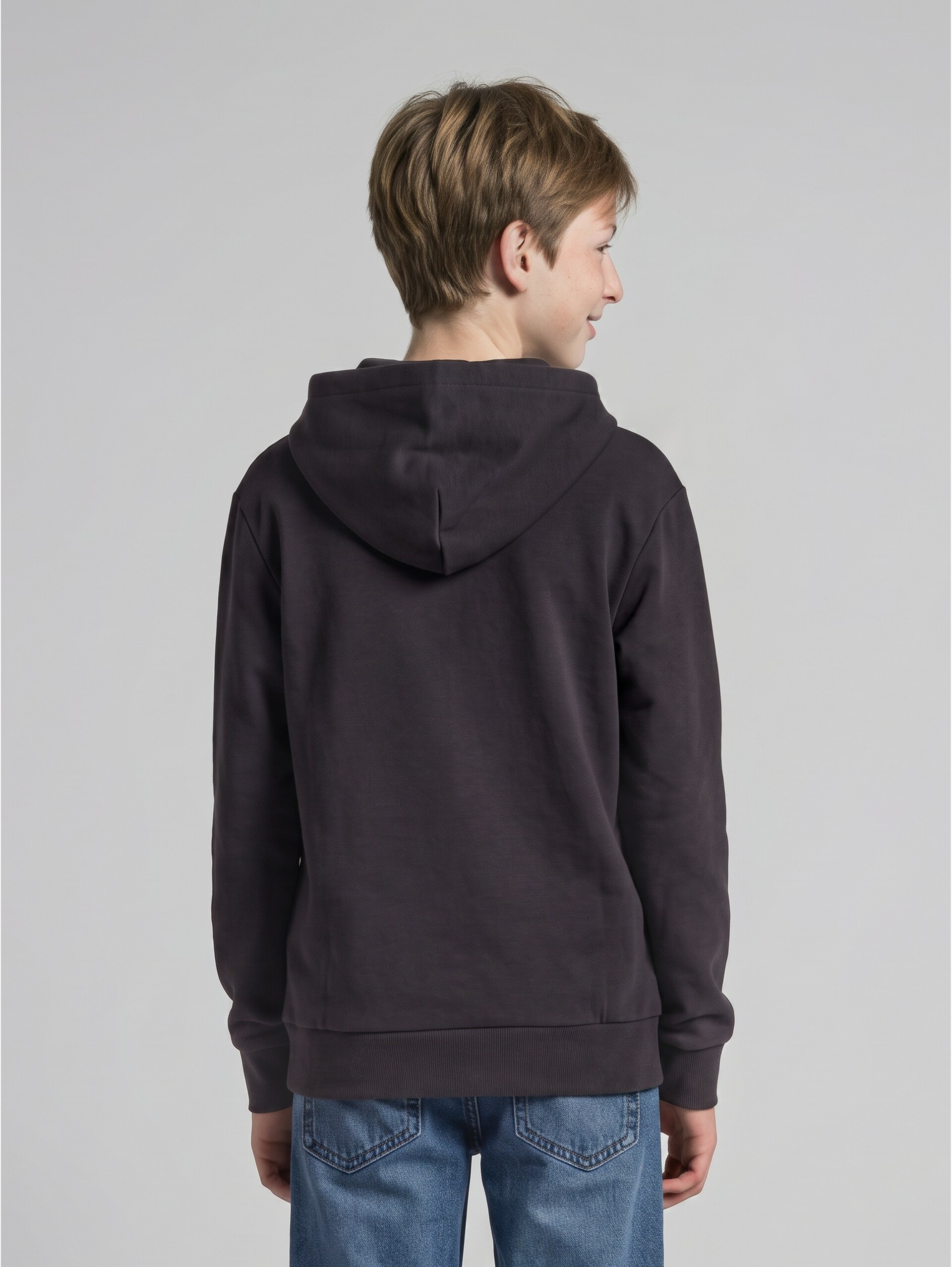 Hoodie met logo-opdruk - coal grey - Neklijn model-achteraanzicht