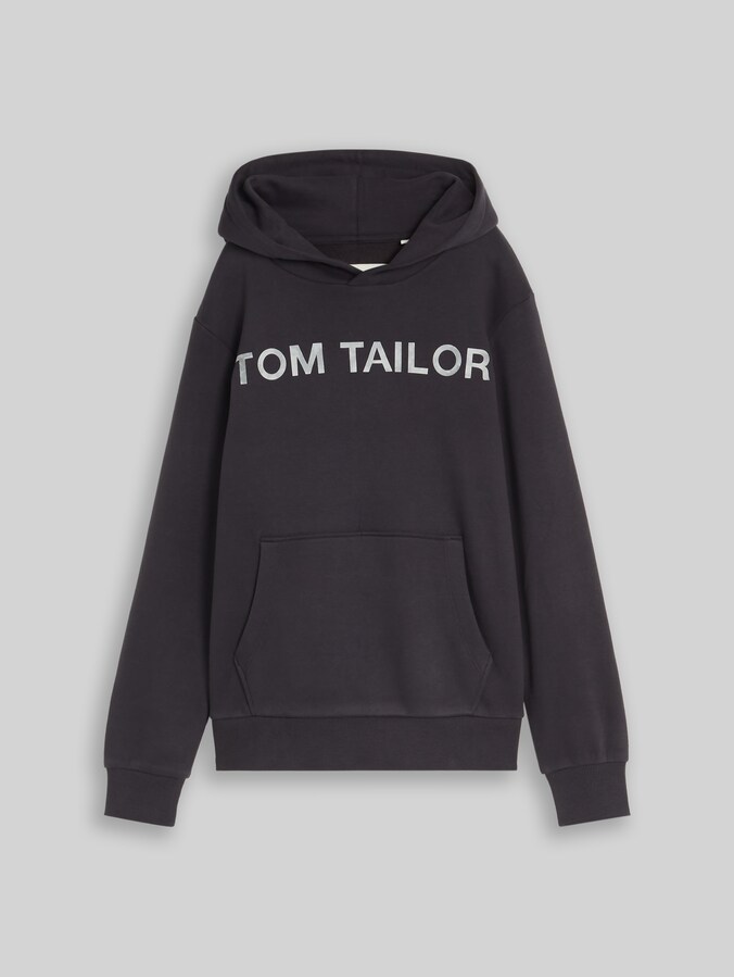 Hoodie met logoprint door Teen Boys, coal grey