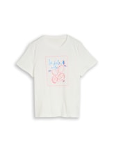 Ausgewählt, T-Shirt mit Print von Tom Tailor, weiß