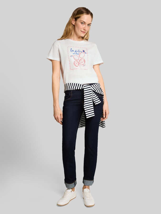 T-Shirt mit Print von Women, Whisper White