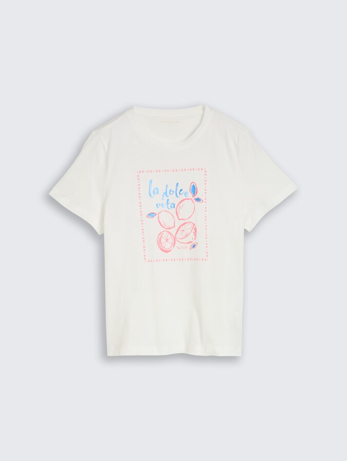 T-Shirt mit Print von Women, Whisper White