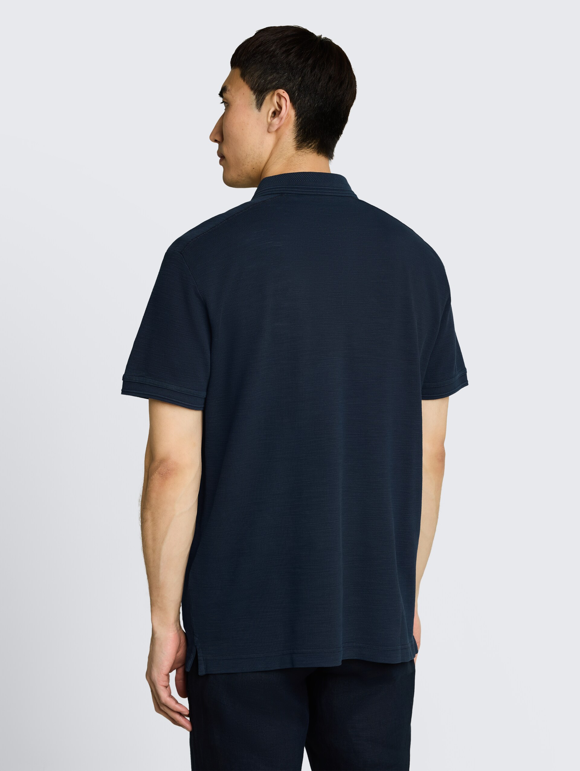 Piqué poloshirt met logo-badge - sky captain blue