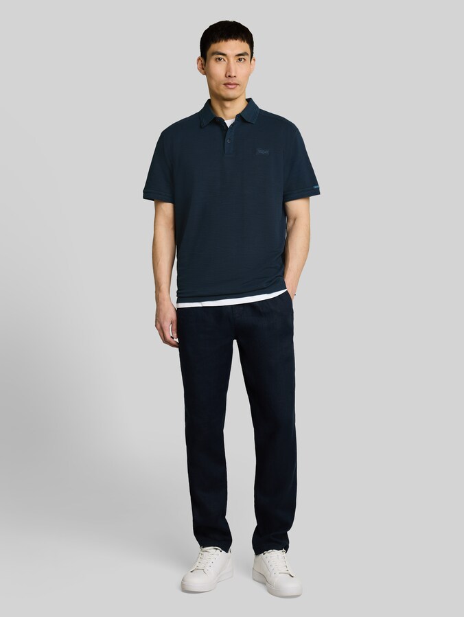 Piqué Poloshirt mit Logo-Badge von Men, sky captain blue