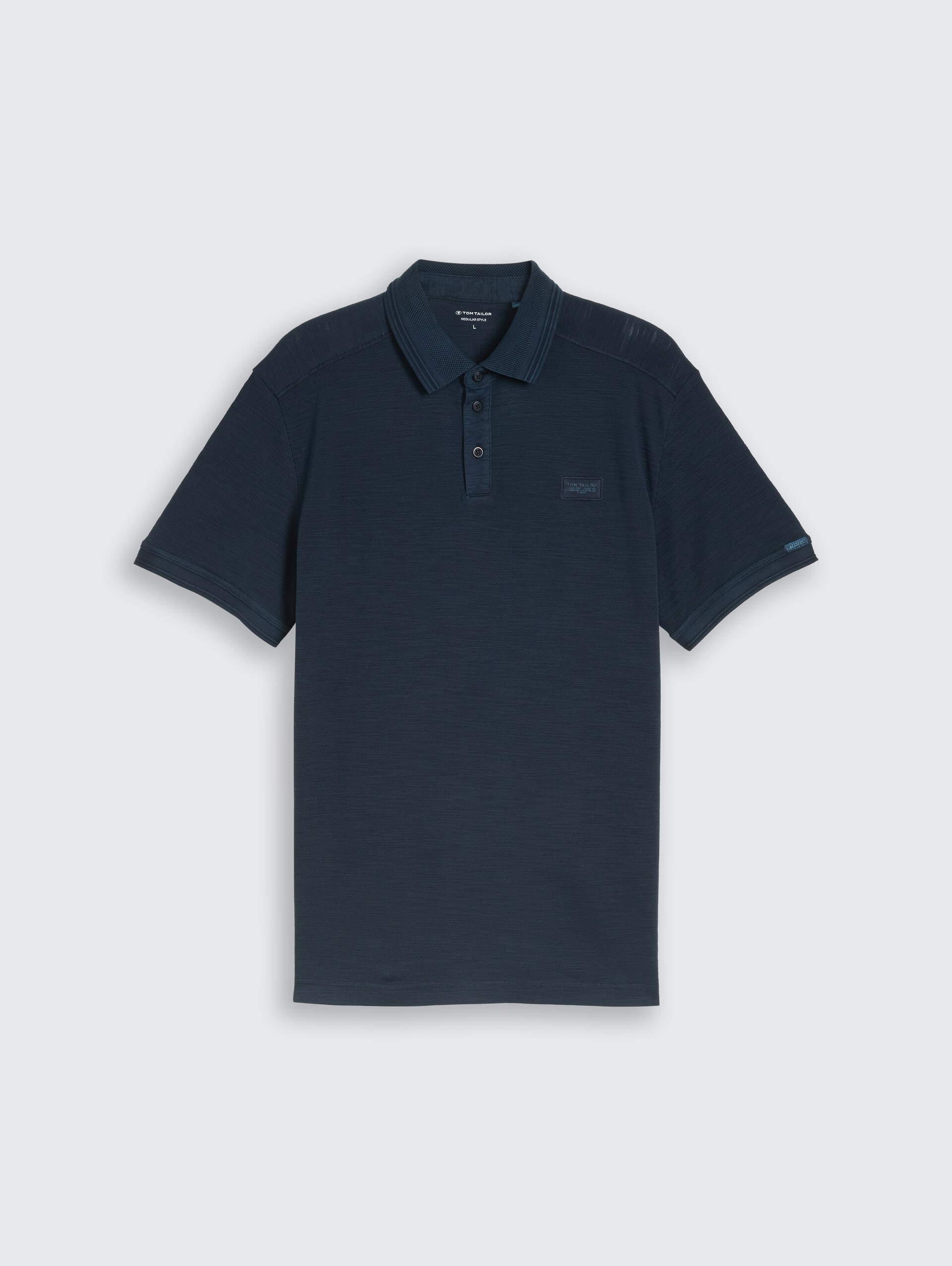 Piqué poloshirt met logo-badge - sky captain blue