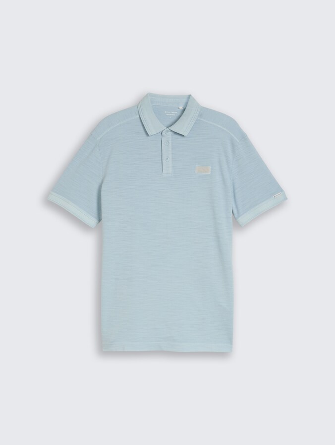 Piqué Poloshirt mit Logo-Badge von Men, light blue grey