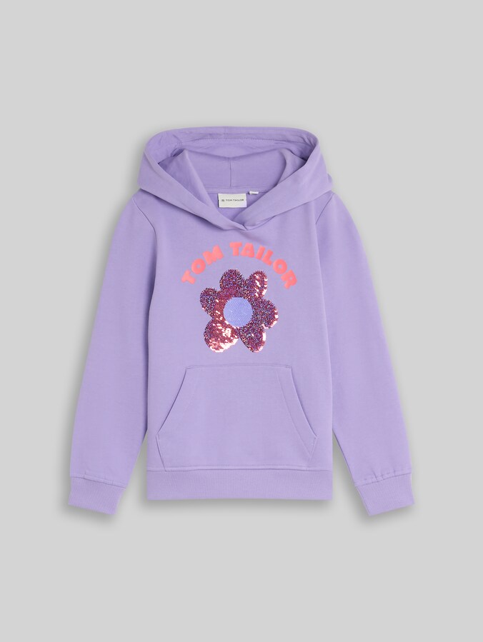 Hoodie Sweatshirt mit Foto-Print von Mini Girls, sweet purple