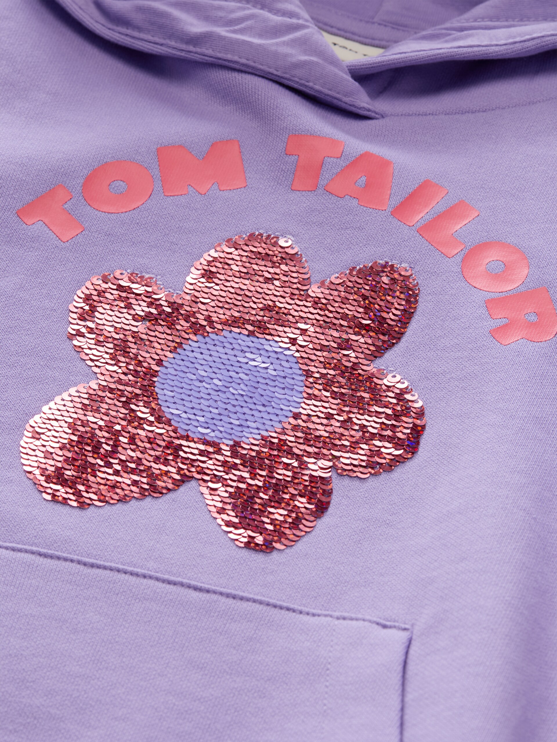 Hoodie Sweatshirt mit Foto-Print - sweet purple - Detail-Model-Ansicht
