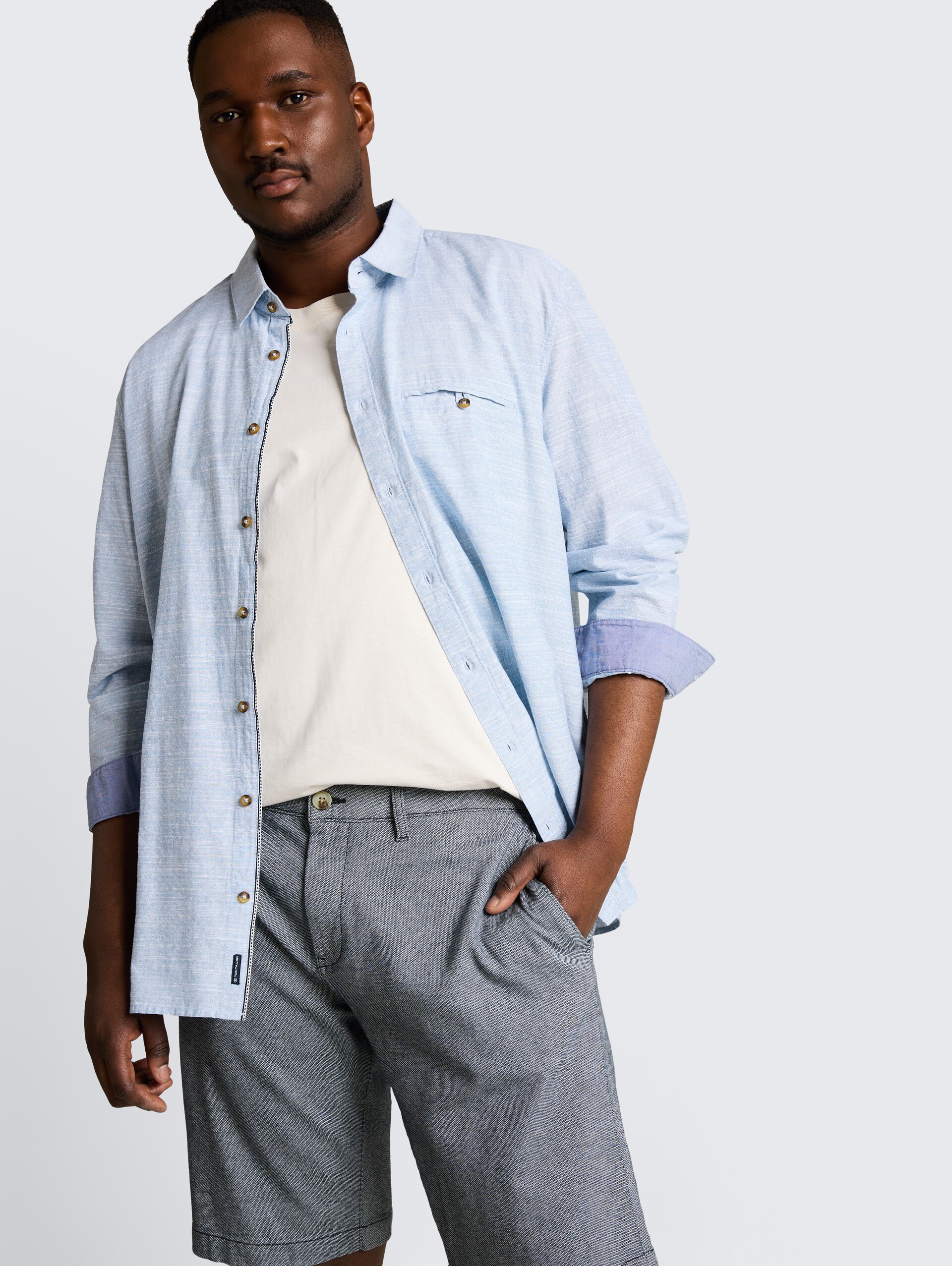 Plus Size - Stretch Chino Shorts - navy structure - Detail model view