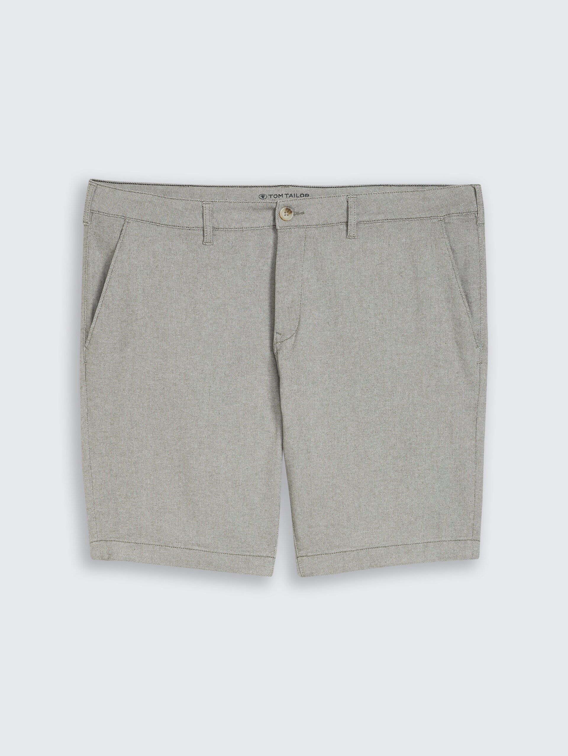 Plus Size - Chino Shorts mit Stretch - deep leaf green structure - Vorder-Produkt-Ansicht