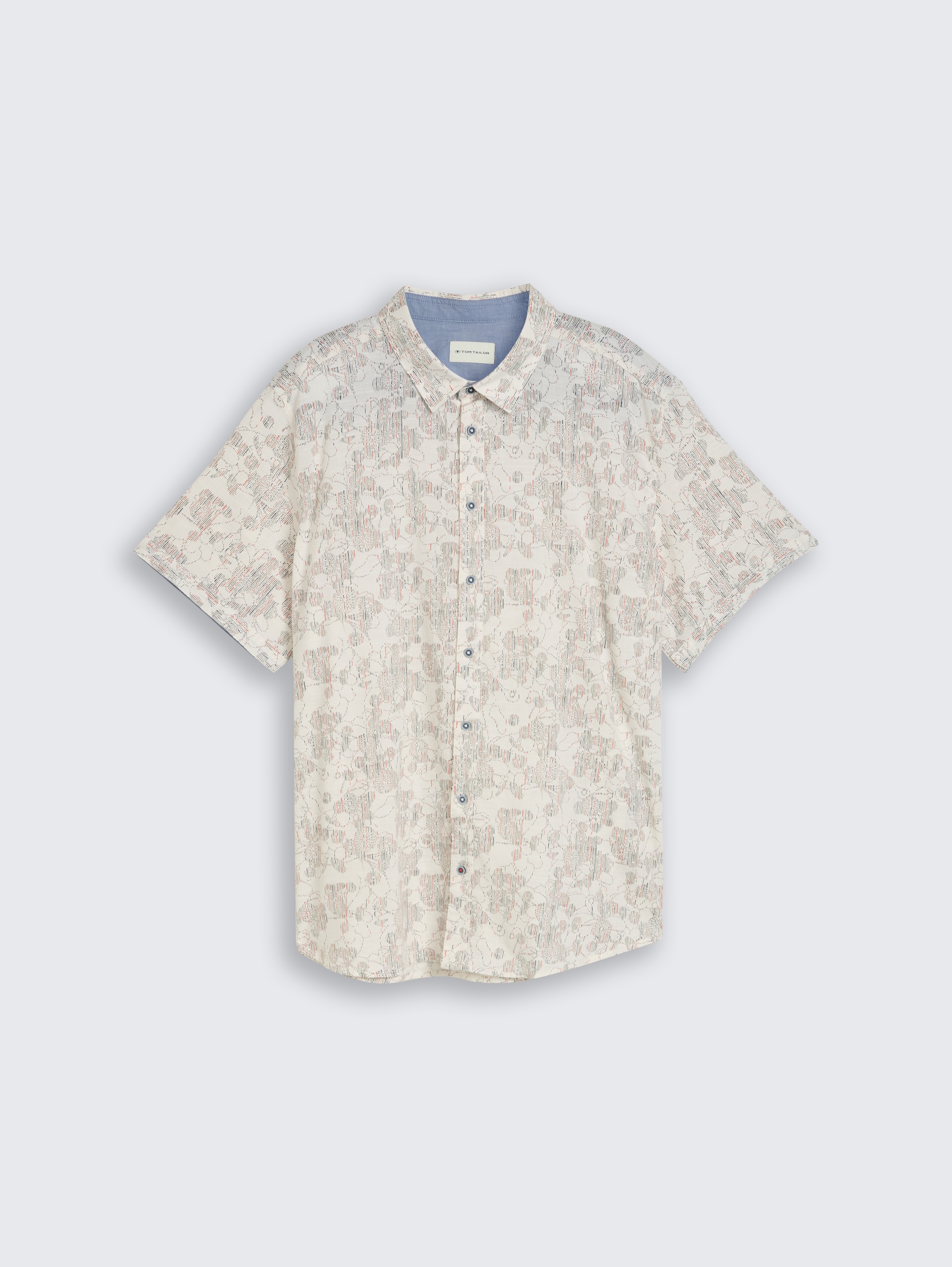 Plus Size - Kurzarmhemd mit Muster - off white irregular design - Vorder-Produkt-Ansicht