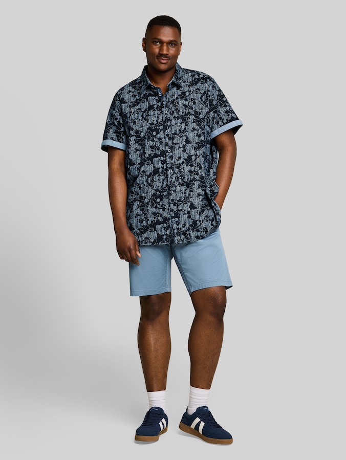 Plus Size - Kurzarmhemd mit Muster von Men Plus Size, navy irregular design