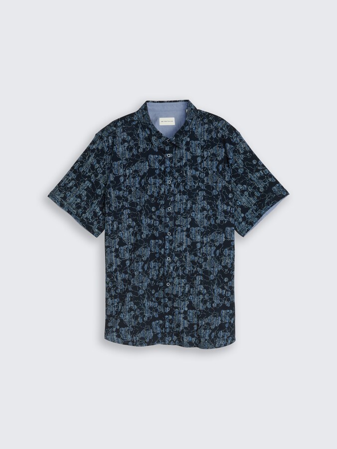 Plus Size - Kurzarmhemd mit Muster von Men Plus Size, navy irregular design