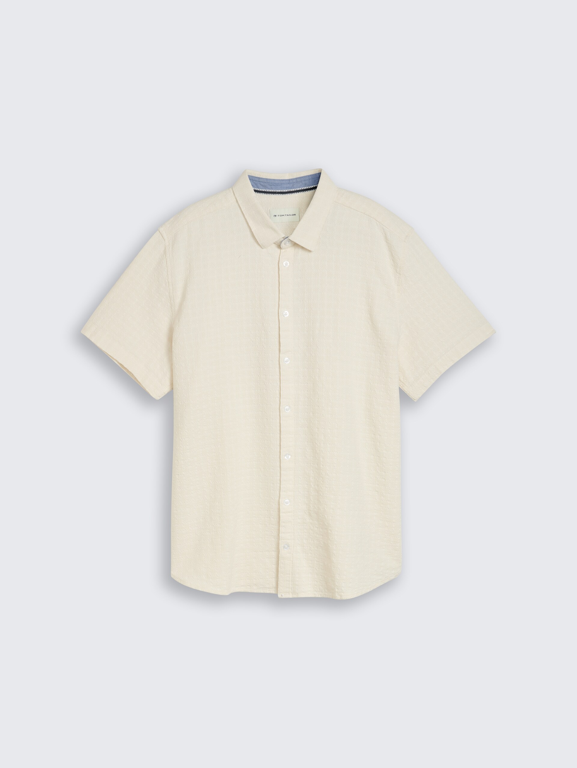 Plus Size - Korte mouwen overhemd van katoen - Gardenia White - Product vooraanzicht