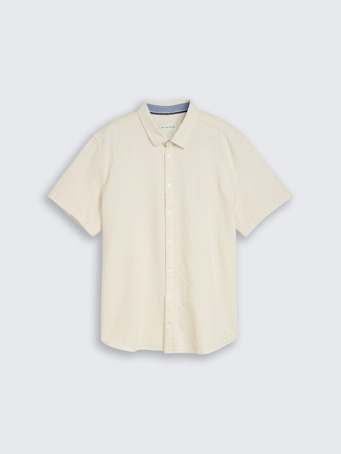 Plus Size - Kurzarmhemd aus Baumwolle von Men Plus Size, Gardenia White