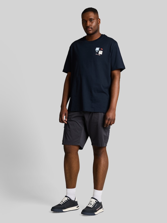 Plus Size - T-Shirt mit Print von Men Plus Size, sky captain blue