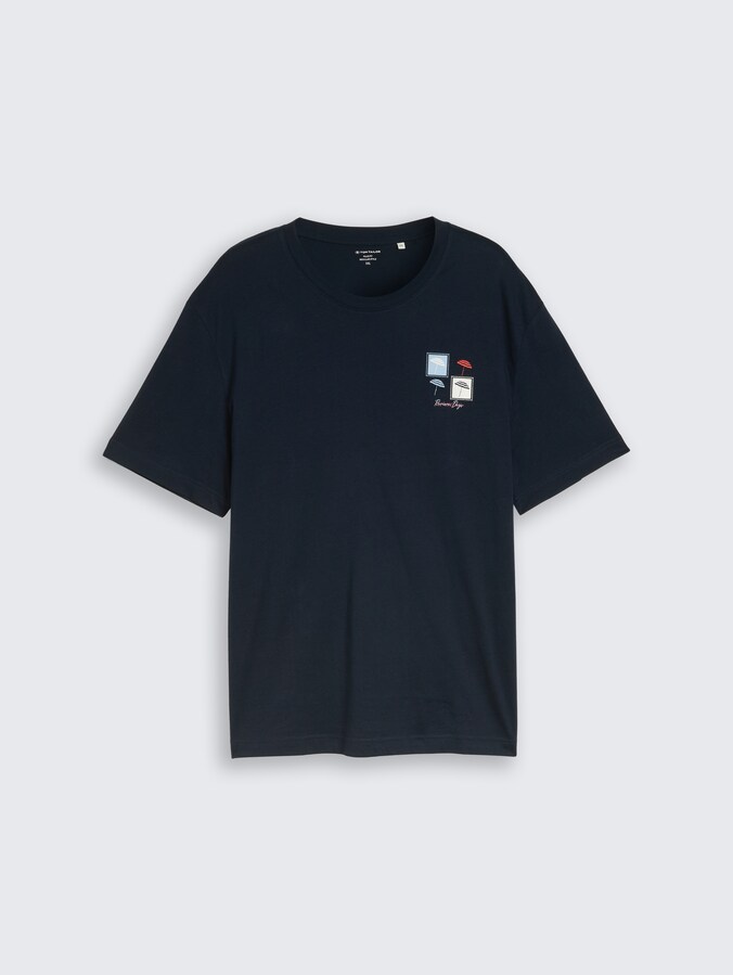 Plus Size - T-Shirt mit Print von Men Plus Size, sky captain blue