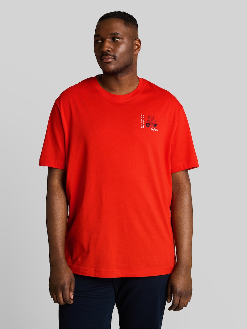 Plus Size - T-Shirt mit Print von Men Plus Size, orange red