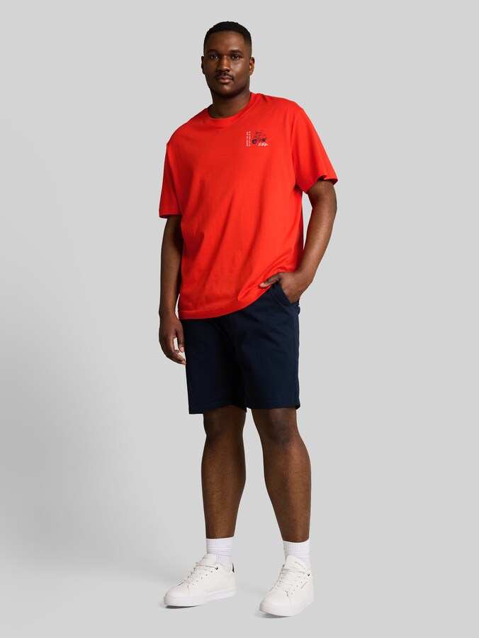 Plus Size - T-shirt met print door Men Plus Size, orange red