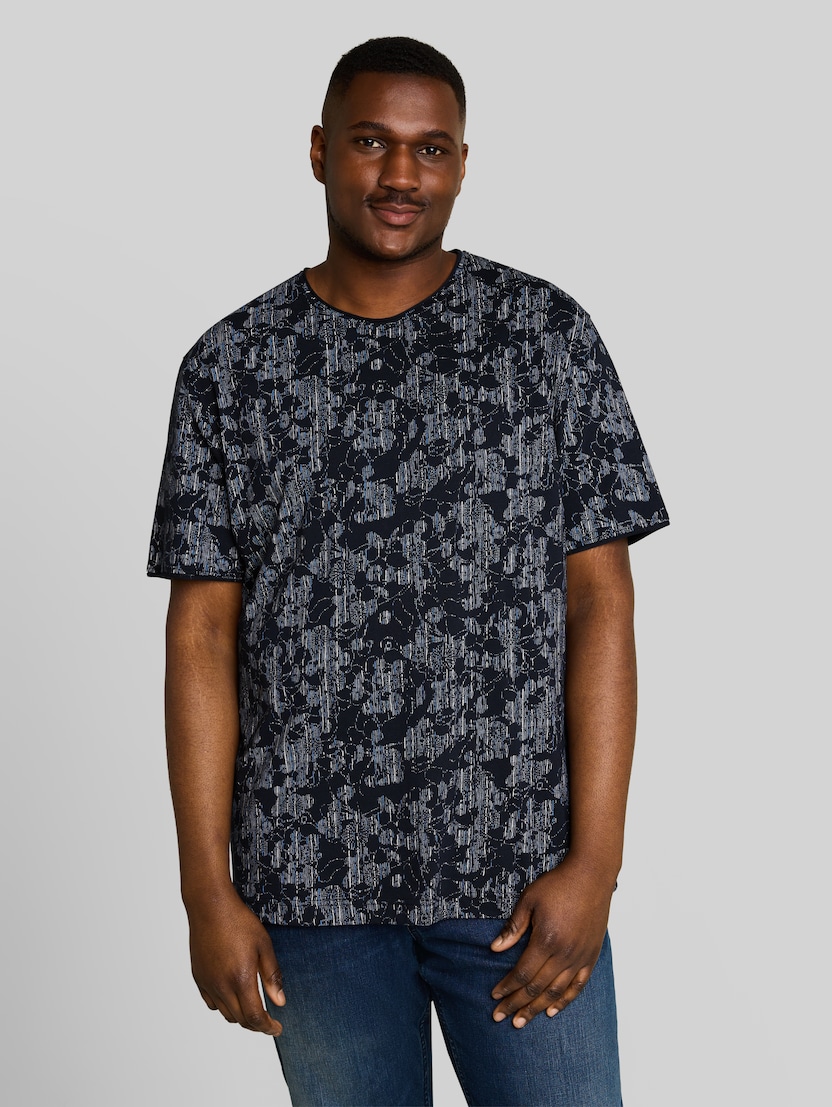 Plus Size - T-Shirt mit Allover-Print von Men Plus Size, navy irregular design