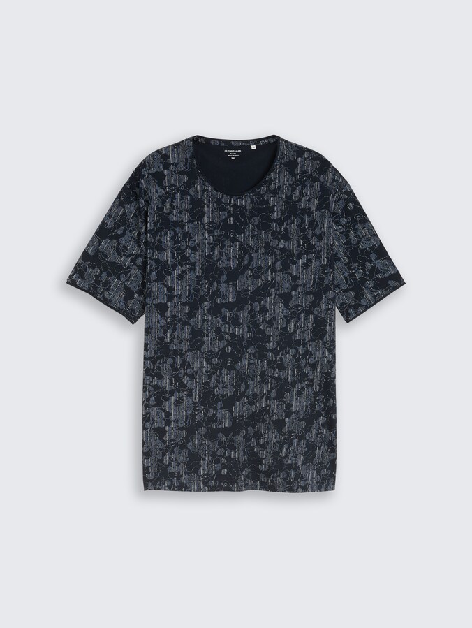 Plus Size - T-Shirt mit Allover-Print von Men Plus Size, navy irregular design