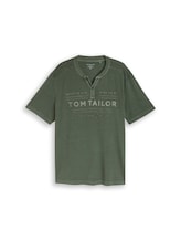 Ausgewählt, Plus Size - Henley T-Shirt im Used-Look von Tom Tailor, grün