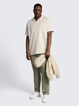 Plus Size - Poloshirt mit Ottoman-Struktur - Gardenia White