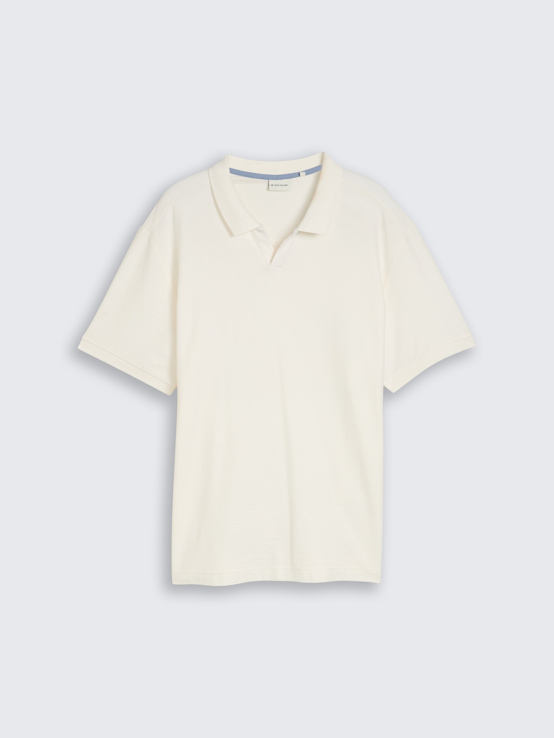 Plus Size - Poloshirt met ottomanstructuur - Gardenia White
