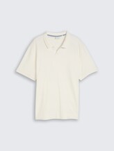 Plus Size - Poloshirt mit Ottoman-Struktur - Gardenia White