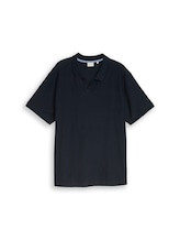 Nicht ausgewählt, Plus Size - Poloshirt mit Ottoman-Struktur von Tom Tailor, blau